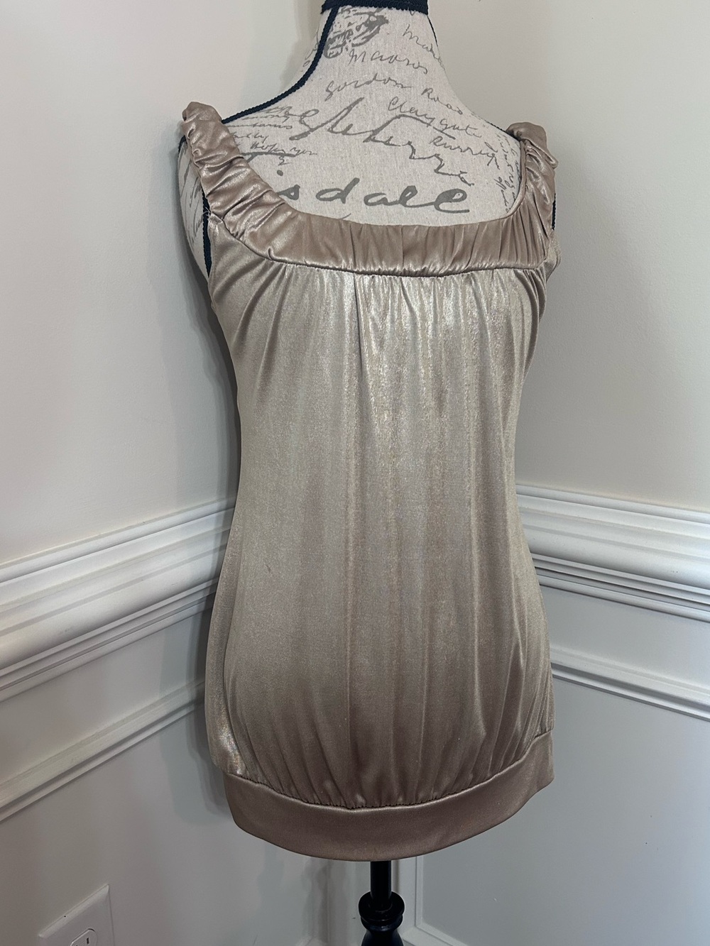 Charlotte Russe Metallic‎ Taupe Cami Top